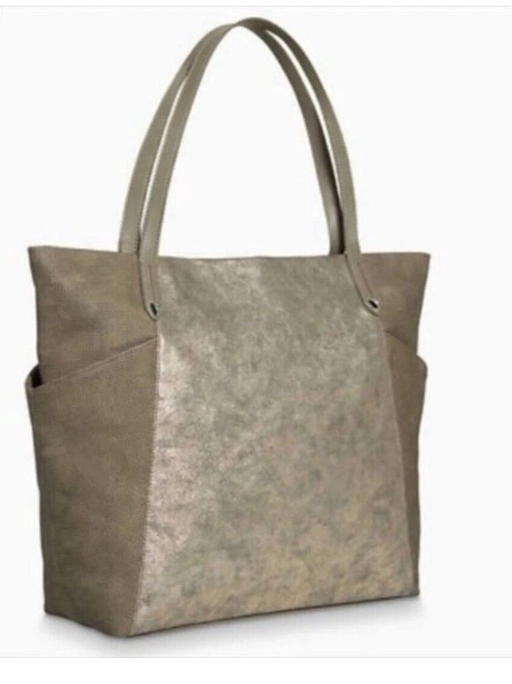 Stella & Dot Bleeker Metallic Taupe Everyday Tote-your travel babybag & work bag